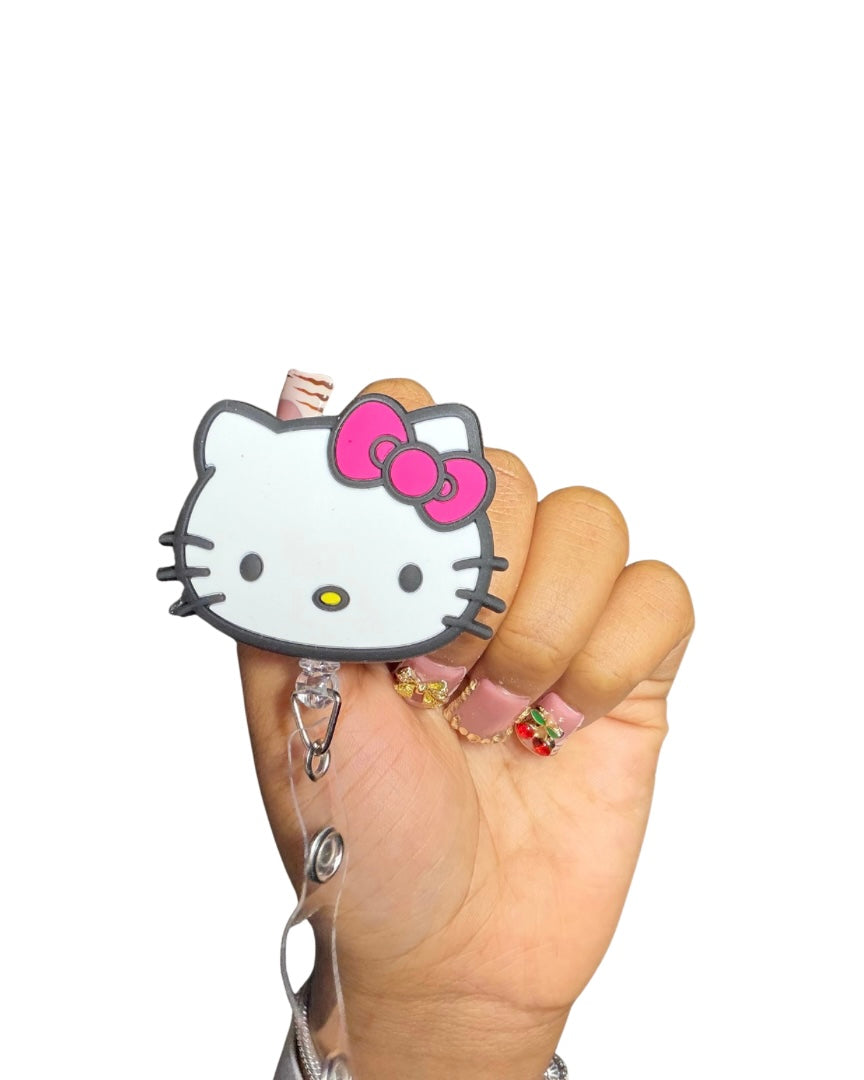 Pink Bow Hello Kitty Badge Reel