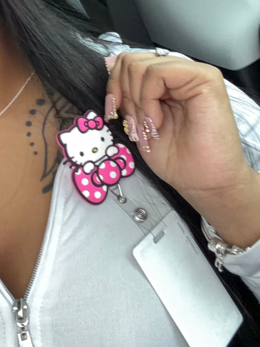 White “Hello Kitty” Badge reel